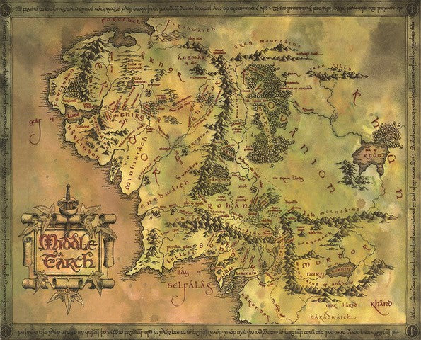 Lord of the Rings Middle Earth Map – The College Poster Sale Company